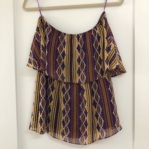 Tribal print strapless top